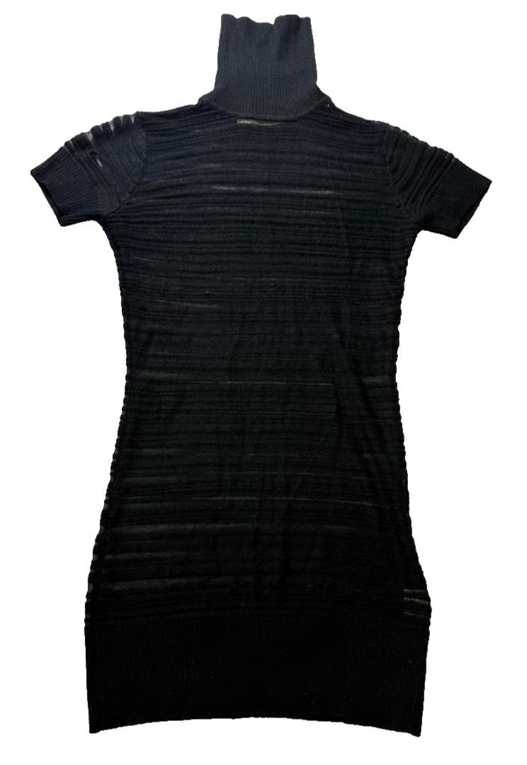 Womens Bandage Dress Size M Black Bodycon Ribbed Stretch