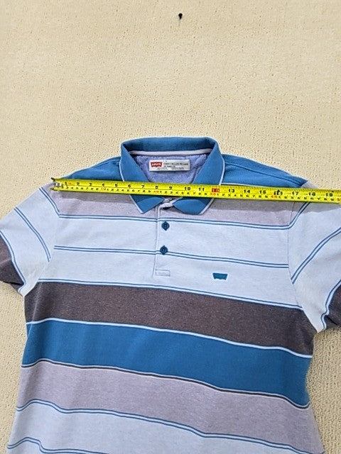 Levi's Men's Multi Stripe Polo Shirt L Short Sleeve Cotton