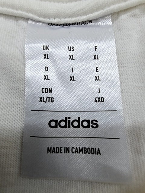 Adidas DA2630 White XL Short Sleeve Crewneck T-Shirt Unisex