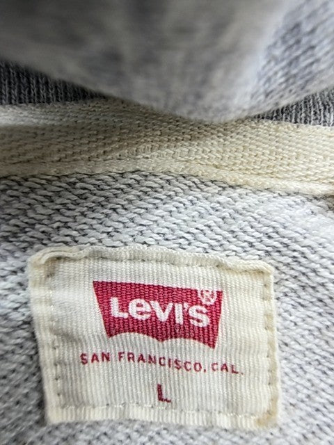 Levi's Unisex L Grey Full Zip Fleece Hoodie Relaxed Fit