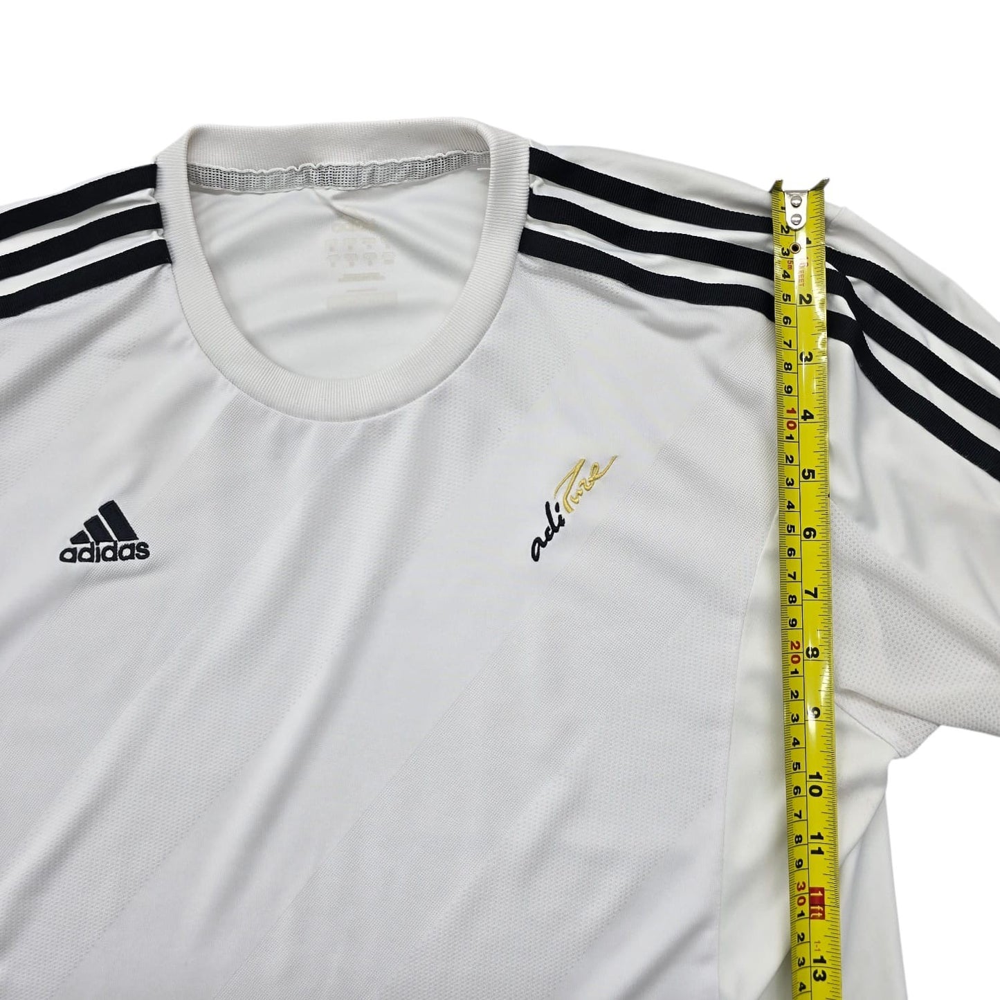 Adidas Men's White Soccer Jersey Short Sleeve Breathable Crew Neck