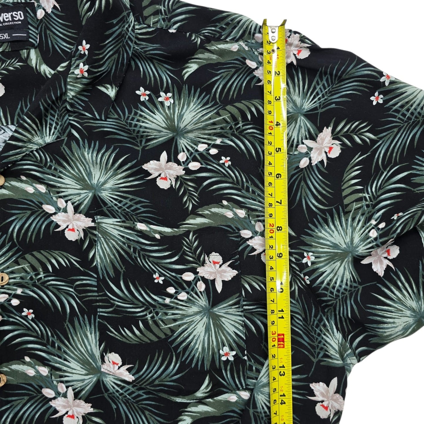 Riverso Men's 5XL Black Floral Tropical Viscose Short Sleeve Shirt
