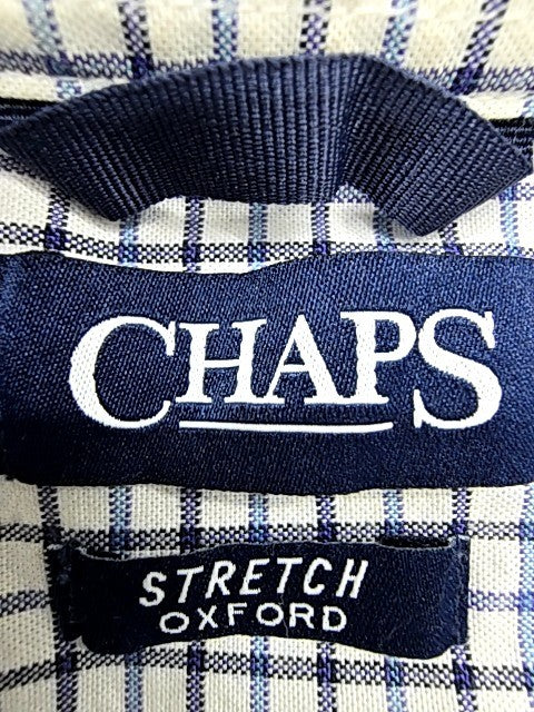Chaps Blue White Plaid Long Sleeve Button-Down Shirt L Classic Fit