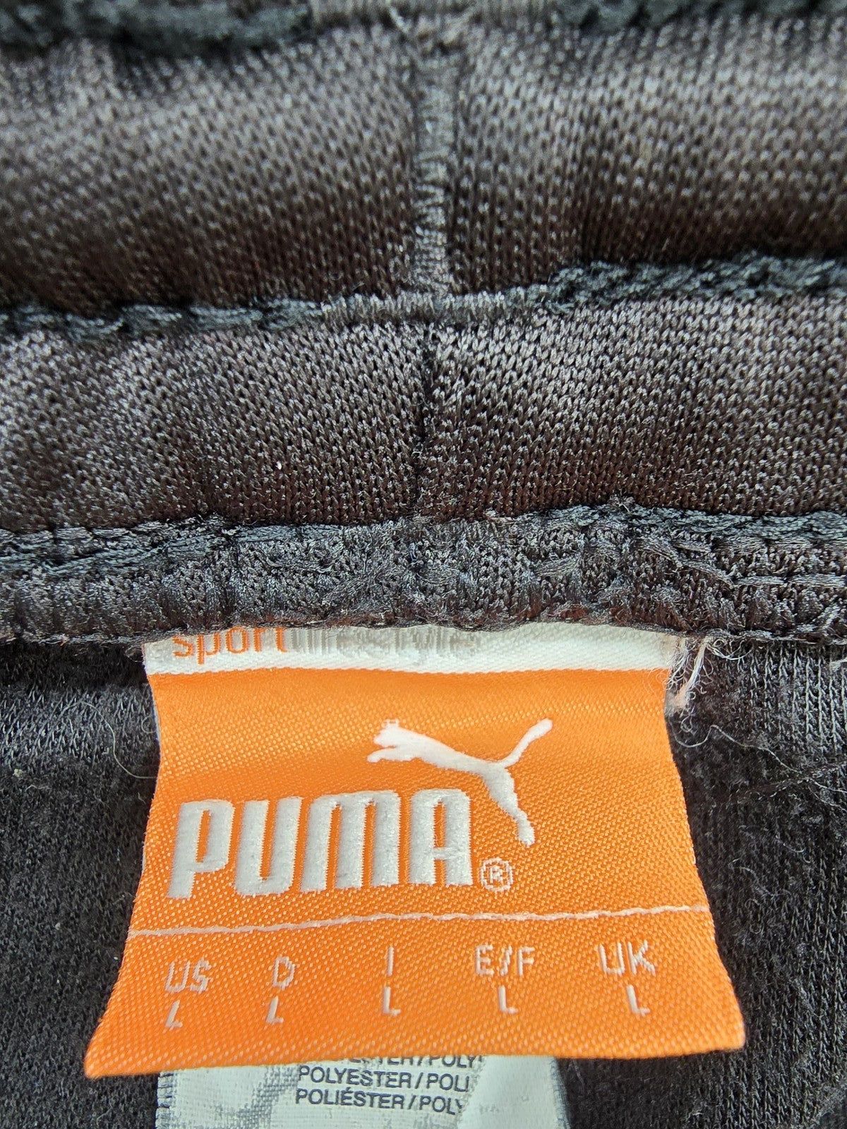 Puma Men's Black Track Pants Size L 100% Polyester