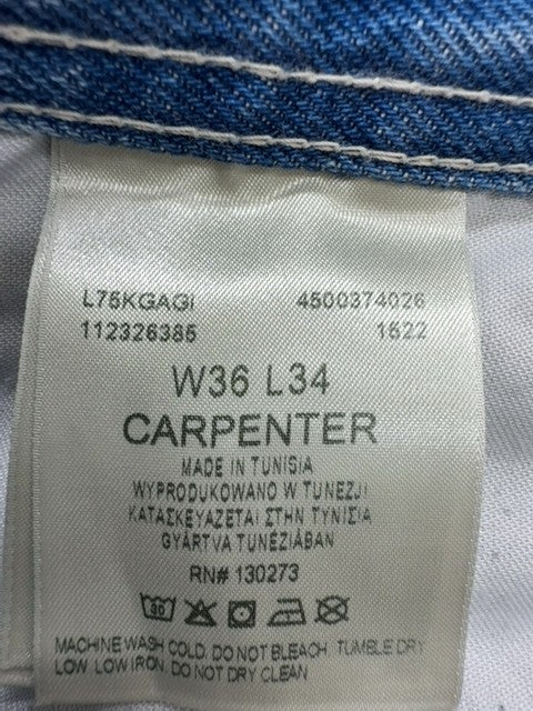 Lee Men Blue Carpenter Jeans W36 L34 Workwear Relaxed Fit