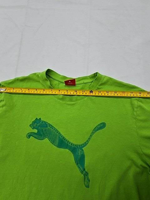 Puma Men's XL Green Cotton Short Sleeve Crewneck T-Shirt Sport Lifestyle