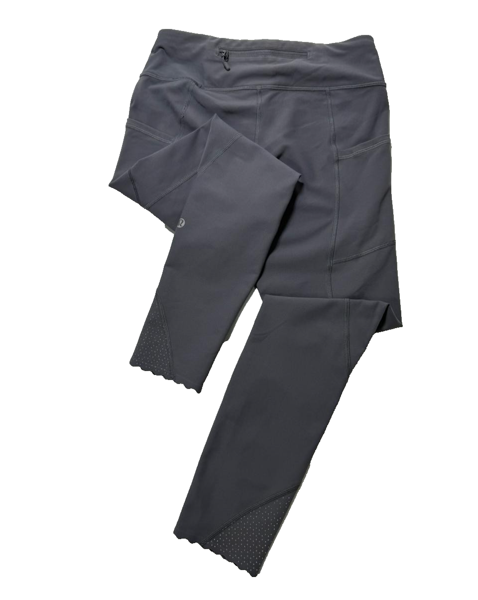 Lululemon Leggings Black Back Zip And Pocket - Size 6