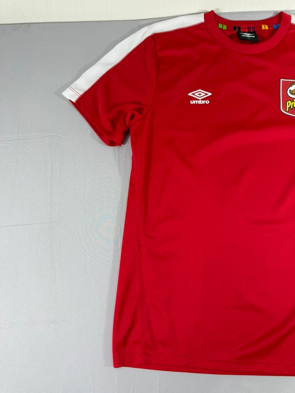 Umbro Pringles Red Soccer Jersey Shirt Men's S/M Short Sleeve