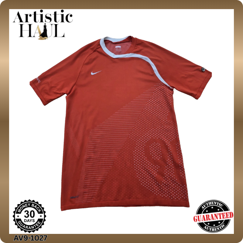 Nike Men's Red Soccer Jersey M Dri-FIT Short Sleeve