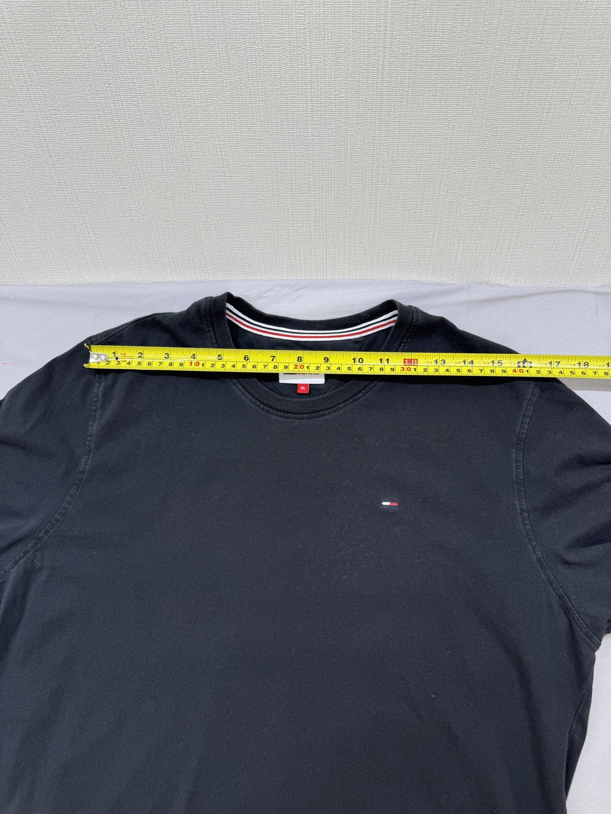 Tommy Jeans Black XL Short Sleeve Cotton T-Shirt Chest Logo Regular Fit