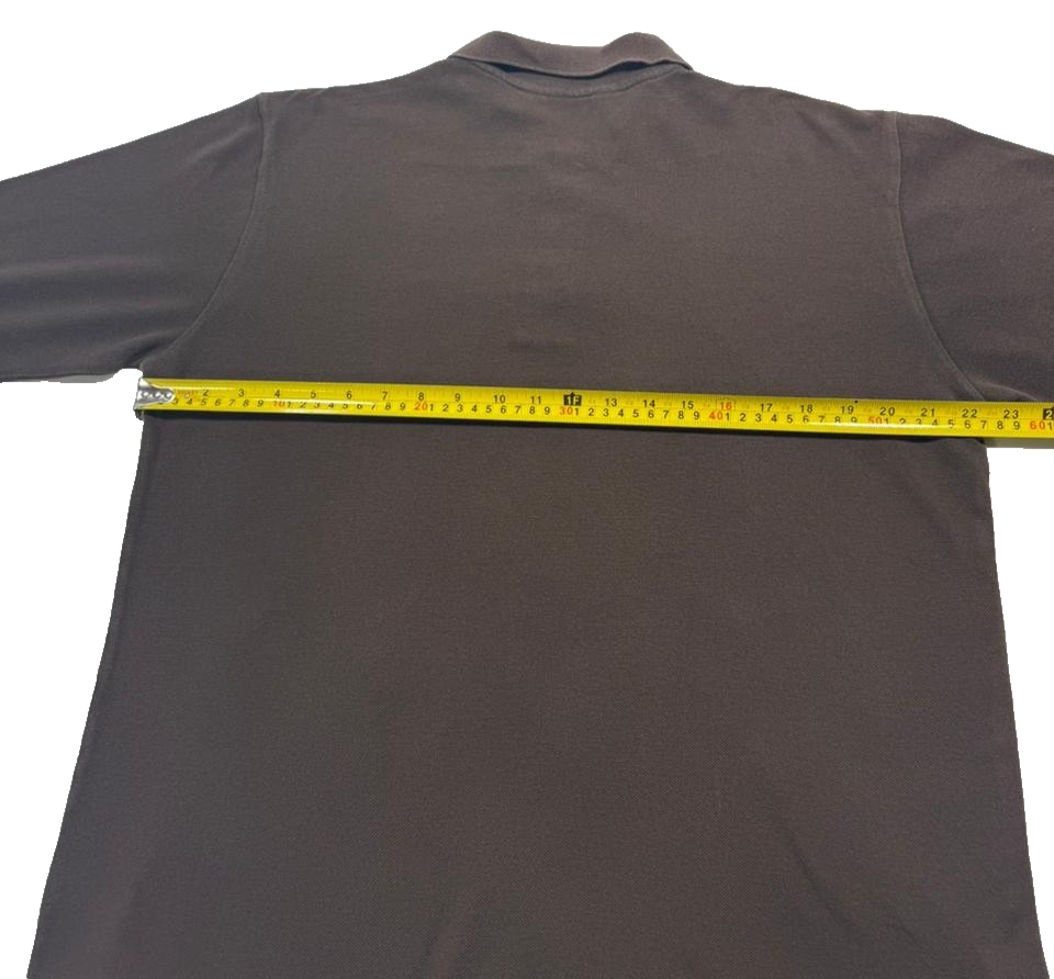 Kappa Men's Brown Long Sleeve Pique Polo Embroidered Logo Size M