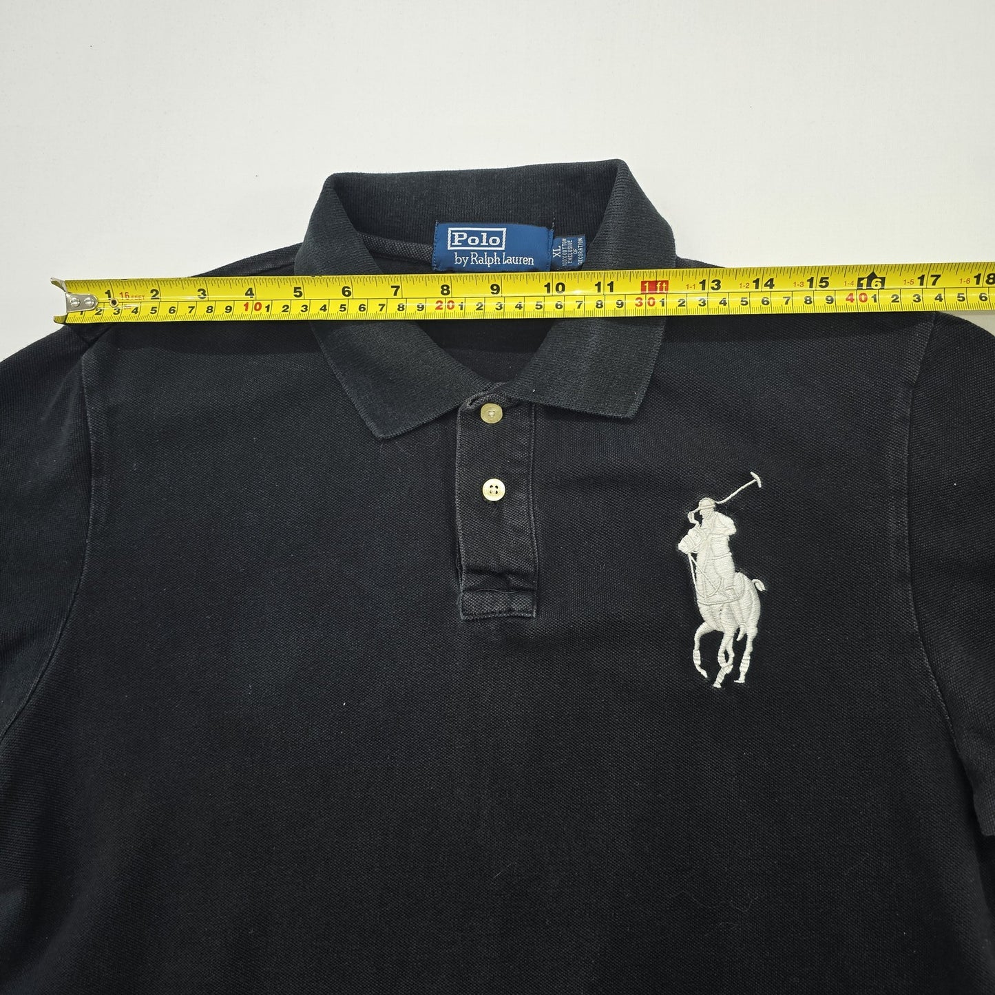 Polo Ralph Lauren Men Black Logo Polo Shirt Size L Regular Fit