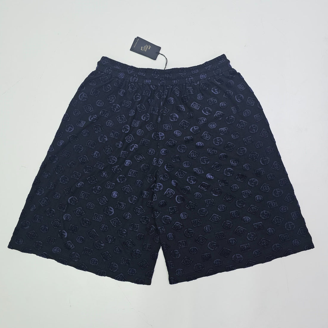 Giorgio Armani Cotton Bermuda Logo Shorts In Black 54 Bnwt
