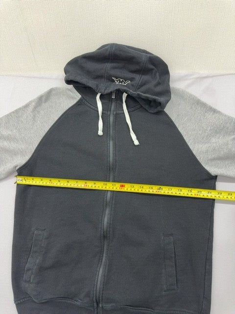 Kappa Men's Black/Grey Raglan Fleece Hoodie XL Zipper Long Sleeve