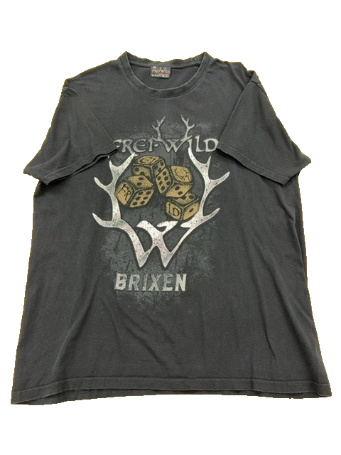 Vintage Frei.Wild Men's Gray T-Shirt – Size XL, Charcoal Band Brixen frei