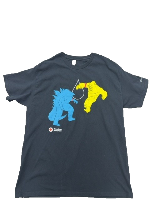 Gildan Men's L Black Godzilla Kong T-Shirt New Empire Blood Donor