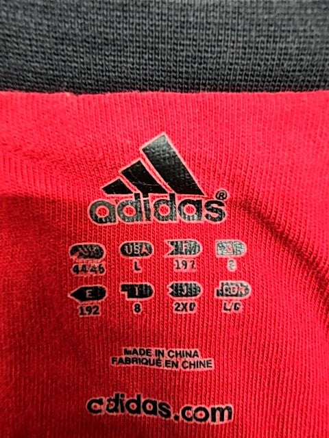 Adidas Unisex Red 3-Stripes Jersey Short Sleeve Size L Crewneck
