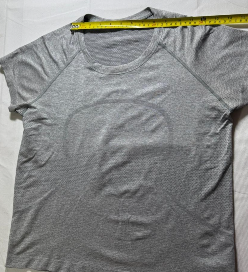 Lululemon Women Gray Swiftly Short Sleeve Crew Seamless Shirt T-Shirt |M