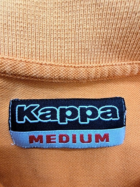 Kappa Men's Orange Polo Shirt Short Sleeve Cotton Logo Collared