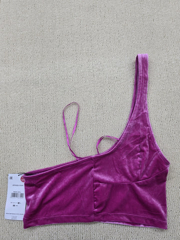 Sinsay Purple Velvet Bralette L Adjustable Straps Women