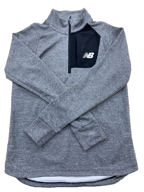 New Balance Men's Grey Half-Zip Hoodie Size S