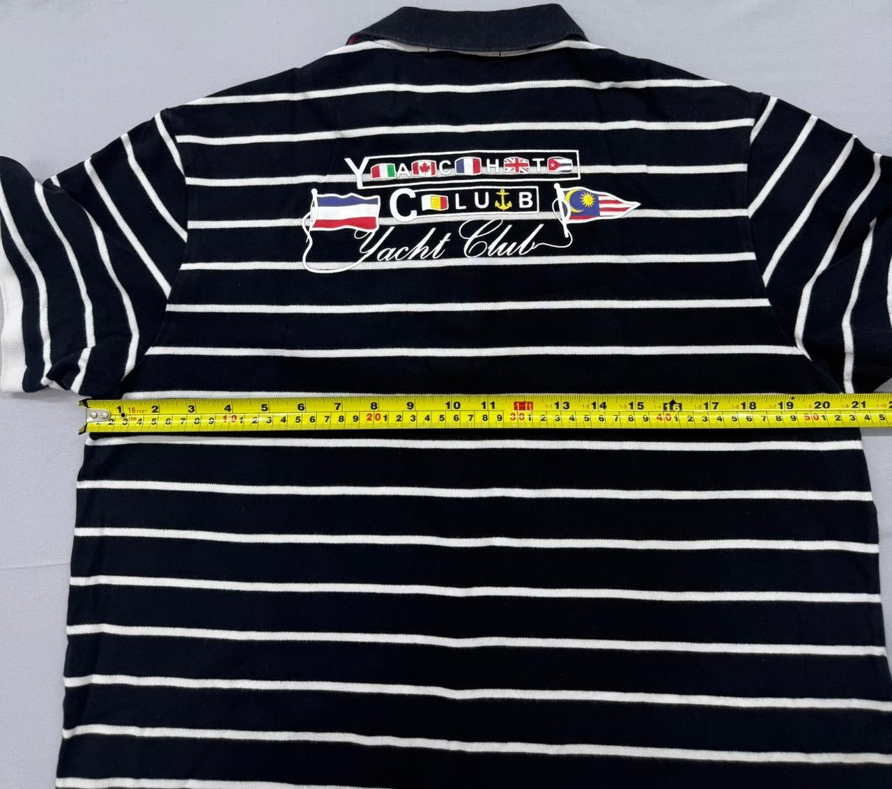 Nagata Denim Style Men's Black Striped Polo Shirt Size XXL Made in Italy