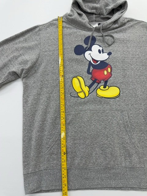 Disney Boys Gray Mickey Pullover Hoodie Kangaroo Pocket Size XL Fleece