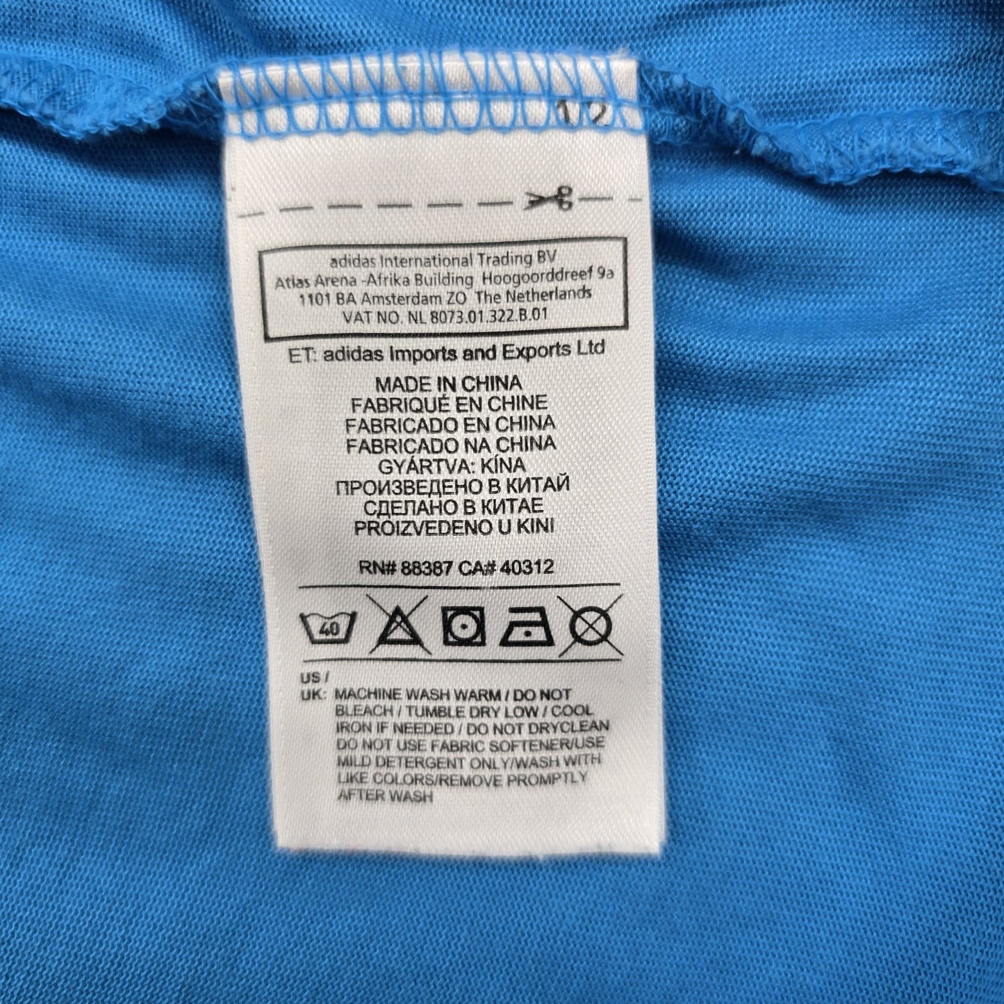 Adidas Men's Blue Performance T-Shirt Size L Short Sleeve Crewneck