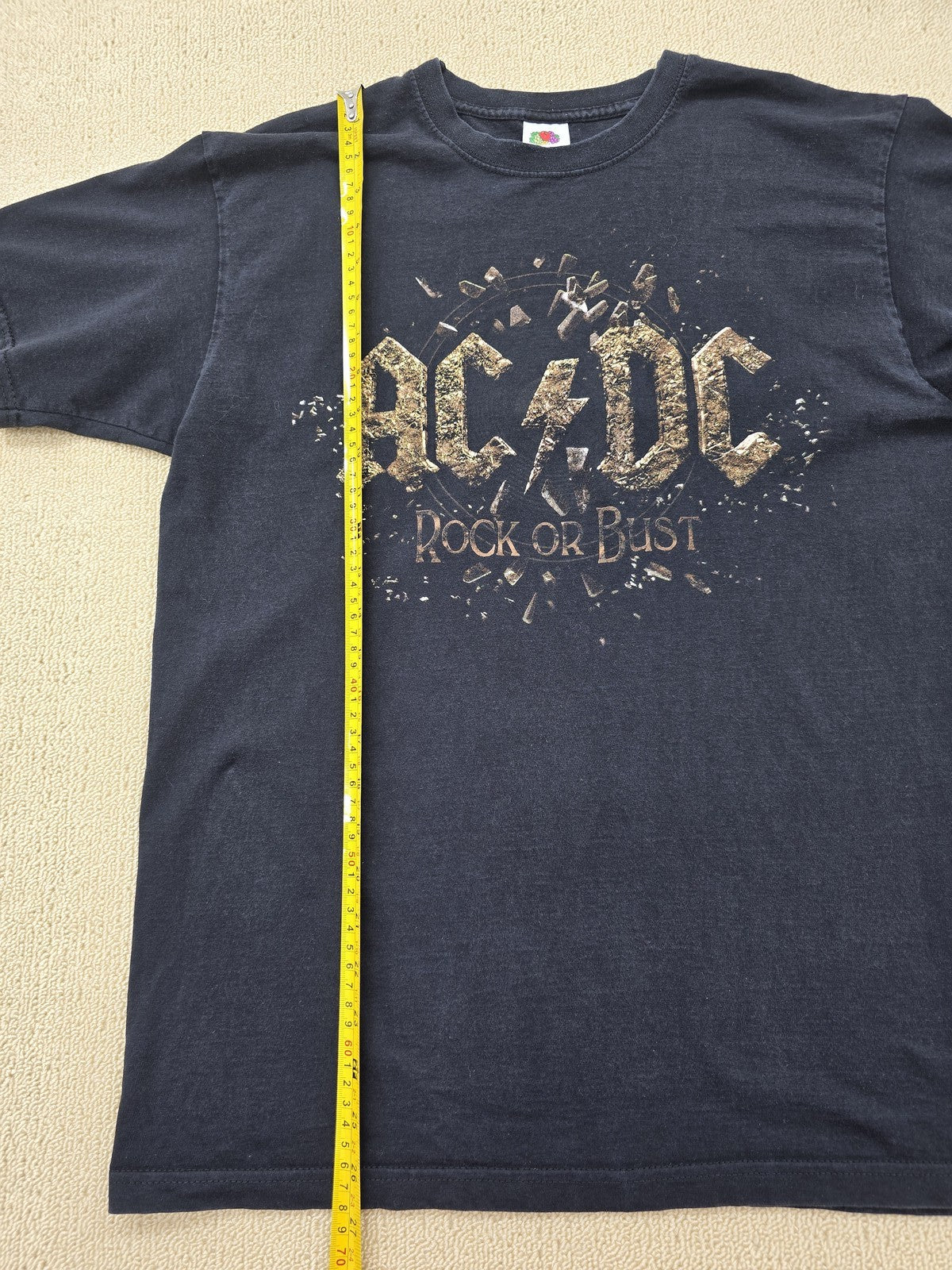 Fruit of the Loom Men's Navy Rock Distressed M Short Sleeve T-Shirt Cotton