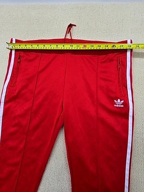 Adidas Unisex Red Track Pants Size M Drawstring Activewear