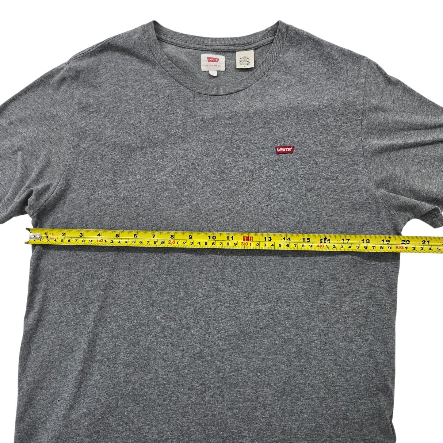 Levi's Men's Charcoal Gray Batwing Logo Short Sleeve Crew Neck T-Shirt M