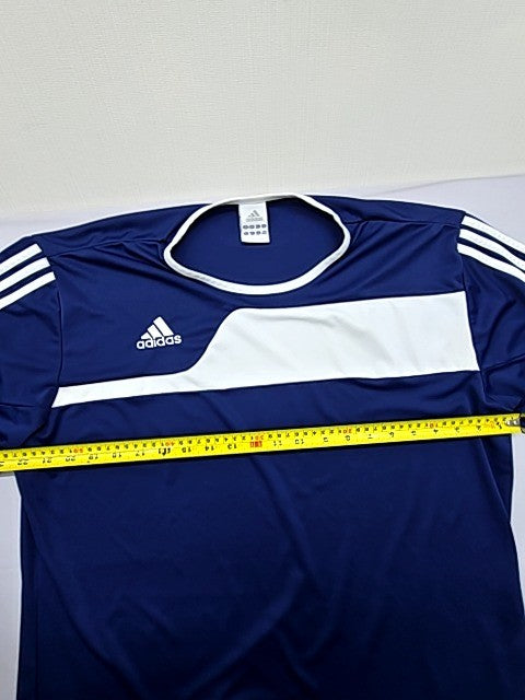 Adidas Navy Striped Soccer Jersey XL Men Short Sleeve Crewneck
