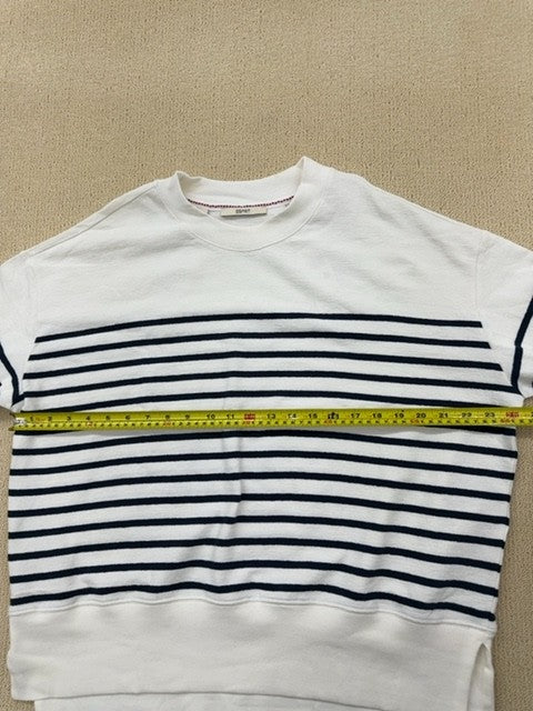 Esprit Striped Sweatshirt Women's L White Navy Crewneck