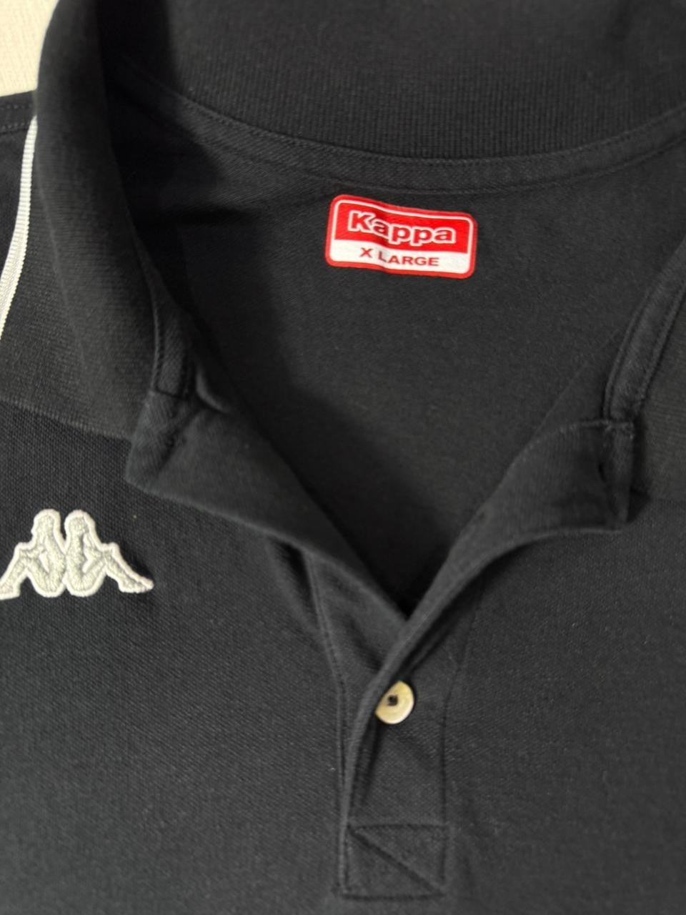 Kappa Black Polo Shirt Men's XL Short Sleeve Logo Casual Top