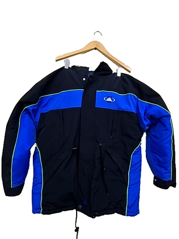 Adidas Unisex XXL Blue/Black Hooded Nylon Jacket