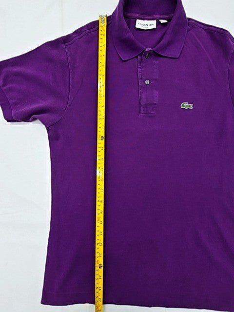 Lacoste Purple Cotton Pique Polo Shirt Men's M Classic Fit Short Sleeve
