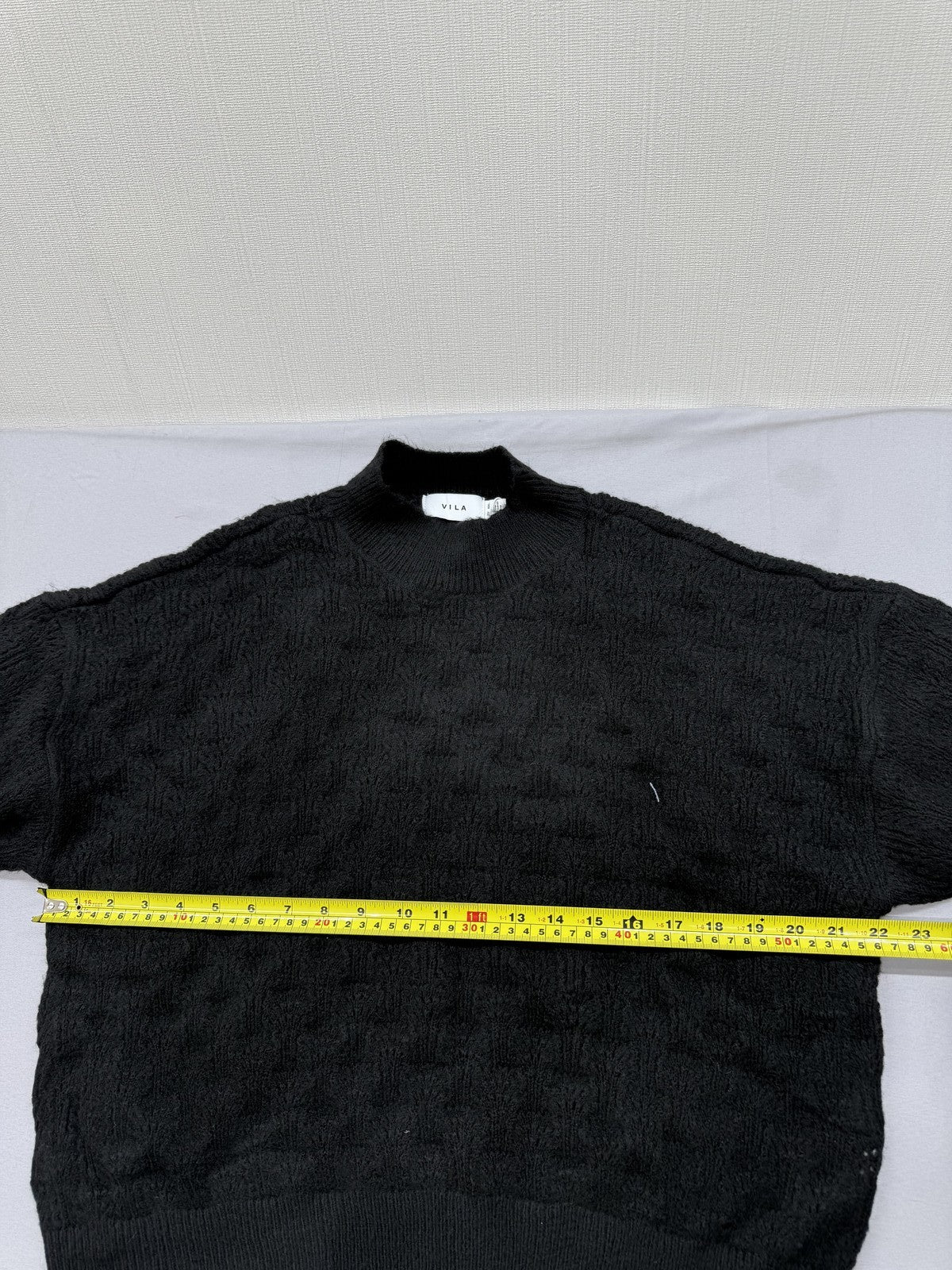 Vila Black Turtleneck Knit Sweater Women XL Long Sleeve Solid