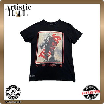 Cropp Men's Black Thanos Marvel T-Shirt Size M Cotton Regular Fit