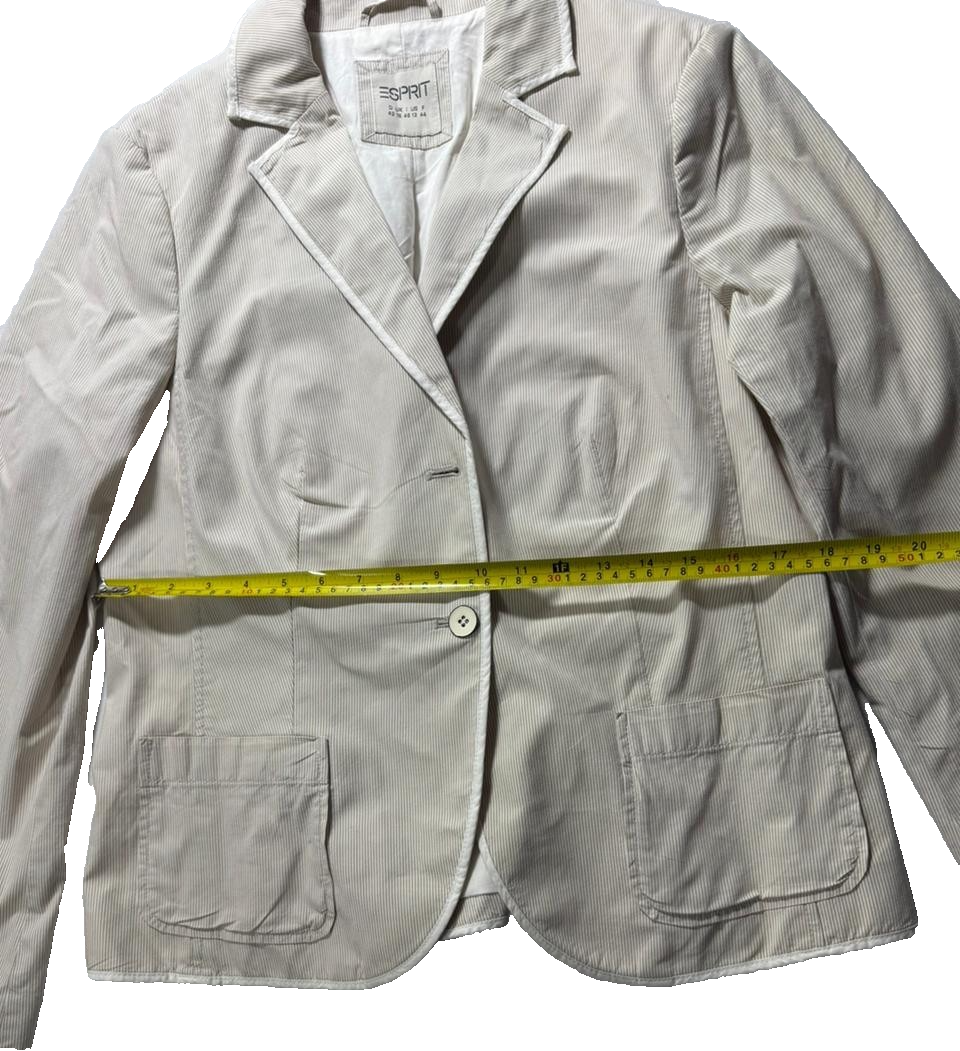 Classic Blazer Coat Beige Striped Men's - Size 12