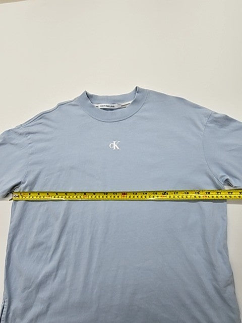 Calvin Klein Jeans Unisex Light Blue Logo T-Shirt Size S Regular