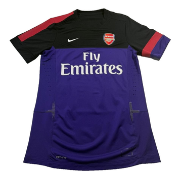 Nike Arsenal Purple Black Striped Training Shirt Fly Emirates Soccer Jersey S/M