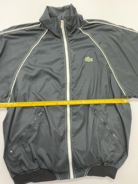 Lacoste Boys Gray Track Jacket Nylon Full Zip Size 4/180 Lightweight