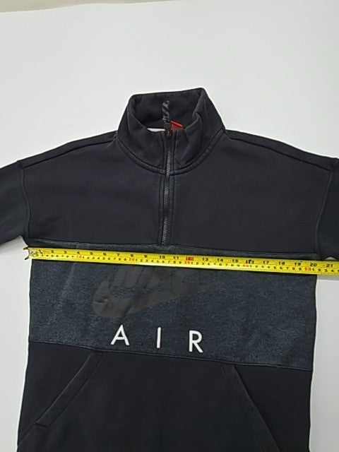 Nike Boys Black Quarter Zip Hoodie Size S Nike Air Logo Graphic Athletic