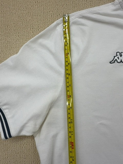 Kappa Men's XL White Cotton Short Sleeve Polo Shirt Button Collar
