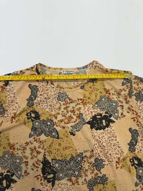 P GUCENTI Boys Beige Floral Raglan T-Shirt Size P&E Regular Cotton
