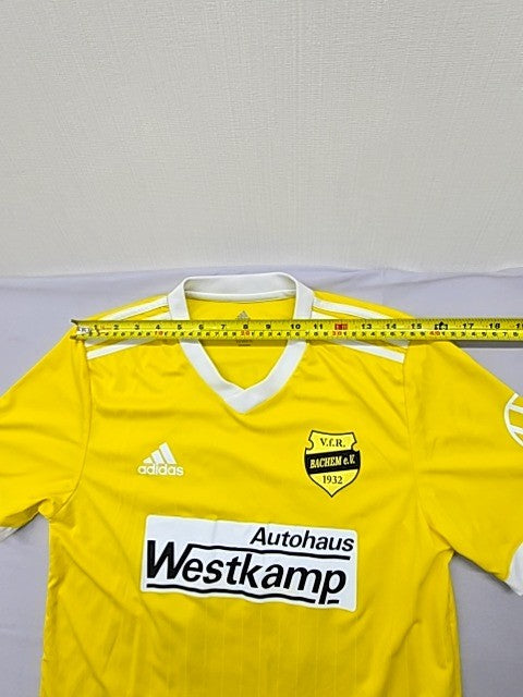 Adidas Men's Yellow Soccer Jersey V.F.R. Bachem Size S V-Neck