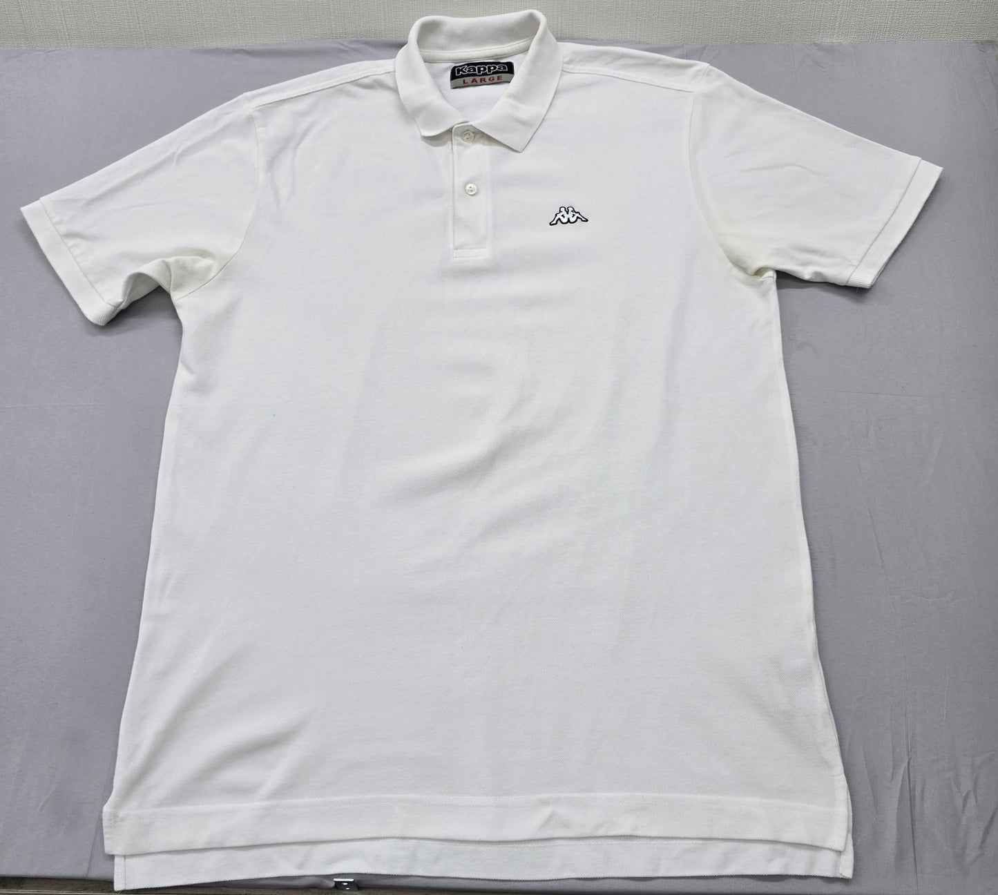 Kappa Men's White Cotton Polo Shirt Large Short Sleeve Button-Down