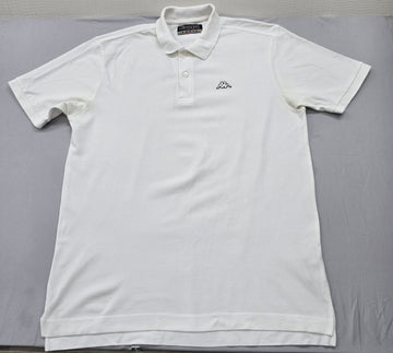 Kappa Men's White Cotton Polo Shirt Large Short Sleeve Button-Down