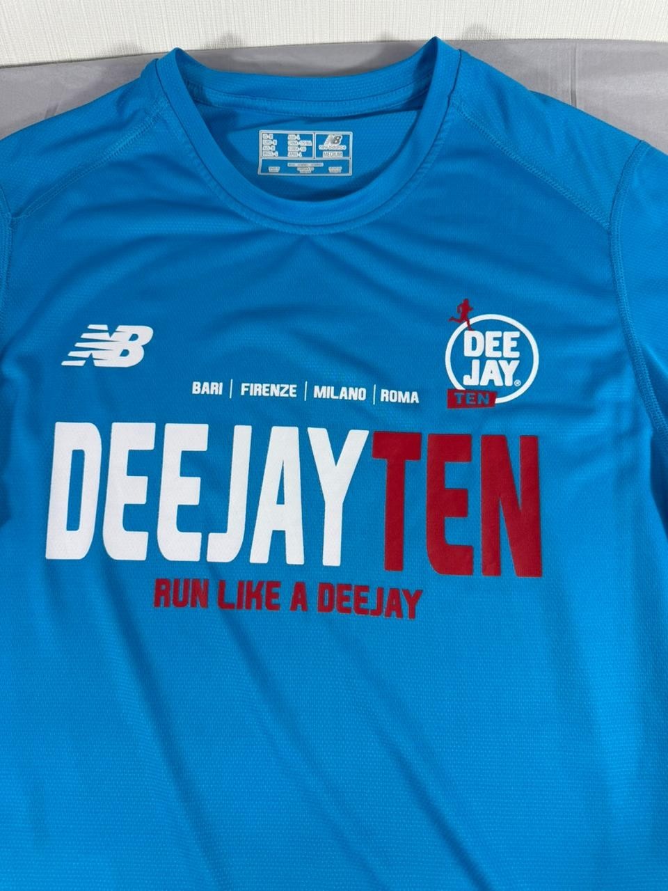 New Balance DEEJAY TEN Running T-Shirt Men's Medium Blue Athletic Tee