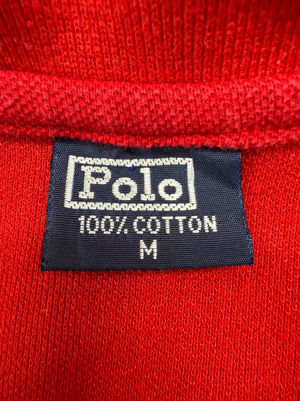 Polo Boys Red Short Sleeve Polo Shirt Size M 100% Cotton